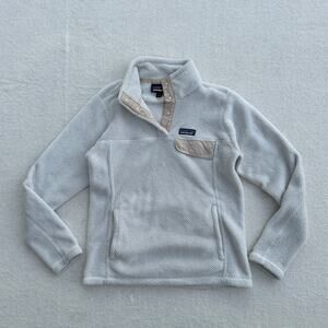 Patagonia Re-Tool Snap-T Pullover Jacket Women's S White Polartec Fleece Sweater